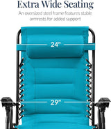 Best Choice Products Oversized Padded Zero Gravity Chair, Folding Outdoor Patio Recliner - Photo 3