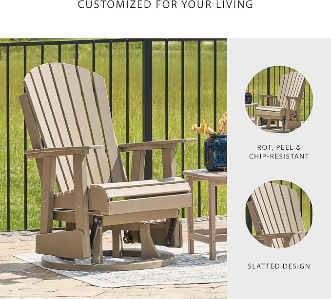 Signature Design by Ashley Hyland Wave Contemporary Swivel Glider Adirondack Chair with 360-Degree Swivel - Photo 5