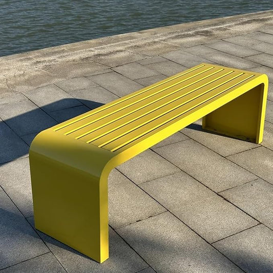 Outdoor Metal Bench - Durable Garden, Porch & Park Seating - Stylish Patio Furniture for Backyard Relaxation & Entertaining - Weather-Resistant Design