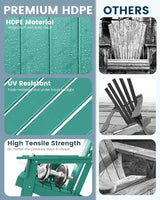 FOOWIN Folding Adirondack Chair Set of 8, HDPE Adirondack Chairs with Cup Holder - Photo 7
