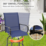 Swivel Bar Stools 2-Piece Set, Outdoor Patio Bar Height Chairs with Rust-Resistant Metal Frame & All-Weather Textile - Photo 4
