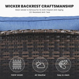 Belord Patio Wicker Sofa Set 6 Pieces Patio Furniture Set Outdoor Couch, 2 Patio Wicker Chairs with 1 Sofa - Photo 7