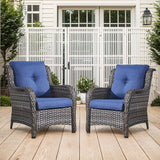 Belord Wicker Furniture 4 Pieces Outdoor Patio Furniture Set Patio Chairs with Ottomans Conversation Set for Porch - Photo 9