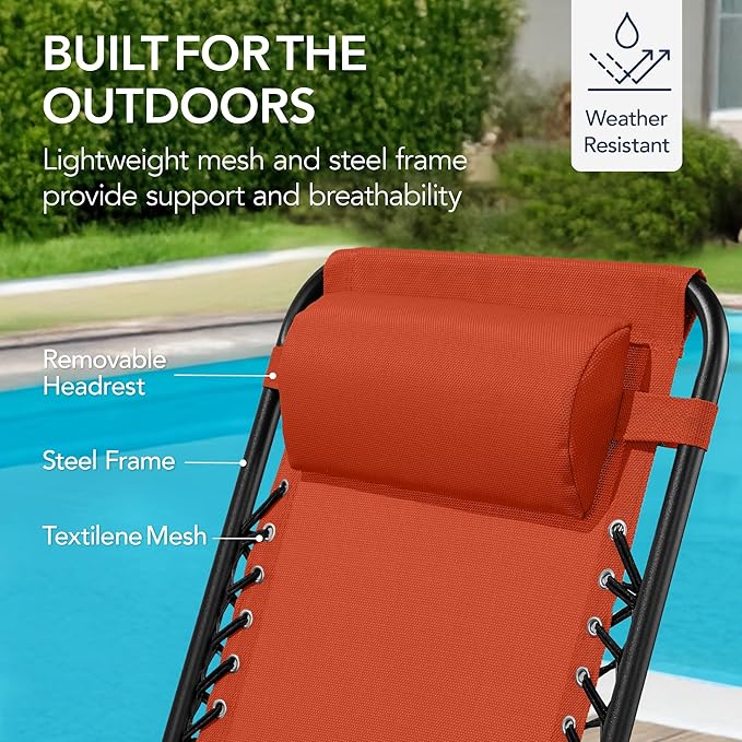 Best Choice Products Outdoor Folding Rocking Chair, Zero Gravity Lounge Chair - Photo 7