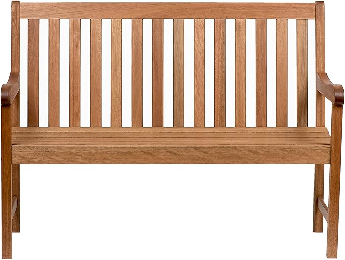 Amazonia Milano 4-Feet Patio Bench | Eucalyptus Wood | Ideal for Outdoors and Indoors, Light Brown
