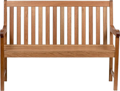 Amazonia Milano 4-Feet Patio Bench | Eucalyptus Wood | Ideal for Outdoors and Indoors, Light Brown