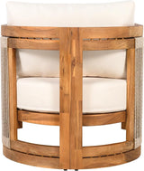 Merax Acacia Wood Outdoor Club Chair, Woven Rope Accents Design, Wooden Patio Accent Chair - Photo 4
