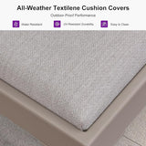 PURPLE LEAF Outdoor Chaise Lounge Set of 4 Aluminum Adjustable Patio Lounger Chairs with Cushions Reclining Beach - Photo 3