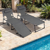 Giantex Face Down Tanning Chair, Folding Beach Lounge Chair w/ 4-Position Adjustable Backrest - Photo 2