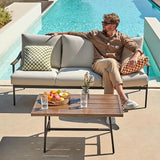 NATURAL EXPRESSIONS Patio Sofa Outdoor Furniture Metal Chair with Wicker Backrest & 6 Inches Cushion for Indoor - Photo 9