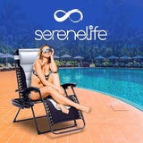 SereneLife Padded Zero Gravity Lounge Chair - Reclining Patio Chairs - Outdoor Lounge Chairs with Detachable Cup Holder - Photo 8