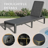 Domi Pool Lounge Chairs Set of 2, Outdoor Lounge Chairs with 6 Positions Backrest Adjustable - Photo 8