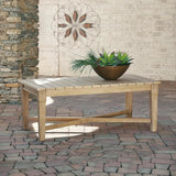 Signature Design by Ashley Outdoor Eucalyptus Carter Hall Patio Coffee Table, Beige - Photo 2