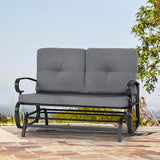 Crownland Outdoor Patio Textilene Glider Chair, Rocking Glider Bench for 2 Person, Porch Loveseat Seating with Cushion - Photo 9