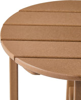 WestinTrends Dylan Adirondack Round Outdoor Side Table, Teak - Photo 9