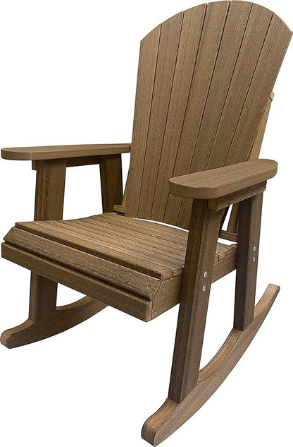 DuraWeather Poly® Adirondack Porch Rocker - Mahogany (Wood Grain)