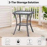Belord Patio Chairs Outdoor Furniture Set, 3 Peices Porch Wicker Furniture with Side Table - Photo 8