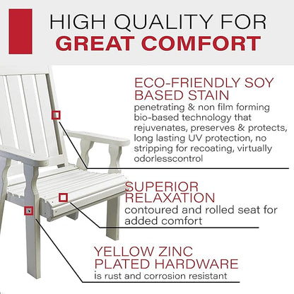 Amish Casual Heavy Duty 600 Lb High Back Mission Treated Patio Chair (Semi-Solid White Stain)