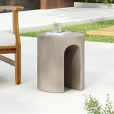 Christopher Knight Home Outdoor Round Side Table, U-Shaped Patio Garden Stool Coffee End Table - Photo 4