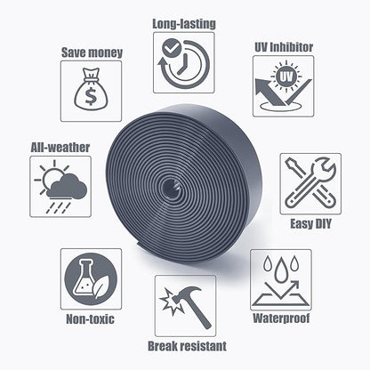 Vinyl Straps for Patio Chair Repair Kit 2'' Wide 10 Ft Long Replacement Straps + 10 Free Rivets for Outdoor Lawn Furniture Chaise Lounge Repair (Grey)