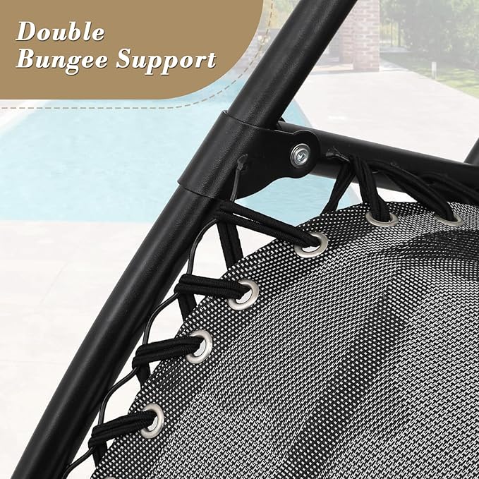 Athena Collection Zero Gravity Outdoor Lounge Chair Set of 2, 25" Width Pool Lounge Lawn Chairs Reclining, Outdoor Chaise with Cup Holder for Beach Patio Backyard Outside, Camouflage