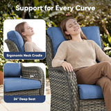 Belord 7 Piece Wicker Patio Furniture Set, Outdoor Swivel Rocker Chairs Set of 2 with Ottomans and Loveseat - Photo 4