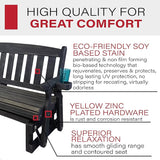 Amish Heavy Duty 800 Lb Mission Pressure Treated Porch Glider with Cupholders (5 Foot, Semi-Solid Black Stain) - Photo 4