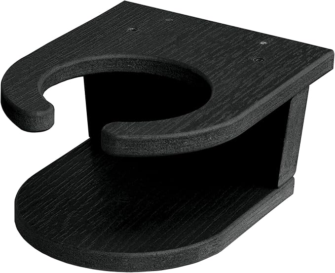 highwood Classic Wesport Adirondack Chair with Ottoman and Cup Holder, Black
