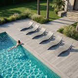 Pre-Assembled Folding in-Pool Lounge Chair, HDPE Outdoor Chaise Lounge with Cup Holder, Pool Lounge Chair for Poolside - Photo 1