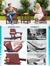 KINGYES Adjustable Folding Adirondack Chair, 3-Position Reclining Adirondack Chairs with Cup Holder - Photo 7