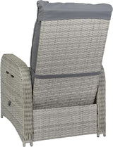 Flash Furniture Nemo Indoor/Outdoor Patio Wicker Rattan Recliner, Lounge Chair with Flip-Up Side Table, Gray - Photo 9