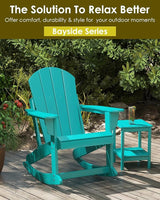 GREENVINES Adirondack Rocking Chair | HDPE Plastic | Porch Rocker | Chair for Outdoor Patio Deck | All Weather | Aqua - Photo 4