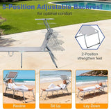 Folding Outdoor Lounge Recliner Chairs, Patio Lawn Chairs with Adjustable Backrest - Photo 4