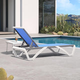 PURPLE LEAF Patio Chaise Lounge Chair Set Outside Aluminum Plastic Stackable Tanning Chairs with Side Table for Pool - Photo 3