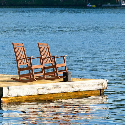FUNBERRY Outdoor Rocking Chairs Set of 4, HDPE All Weather Poly Lumber Rocker, High Back Patio Rockers Easy Assembly