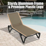 Domi Pool Lounge Chairs Set of 2, Aluminum Patio Chaise Lounge with Wheels, 5 Position Adjustable - Photo 5