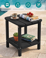 SERWALL Double Adirondack Side Set of 2, Table Rectangular End Table, Black - Photo 4