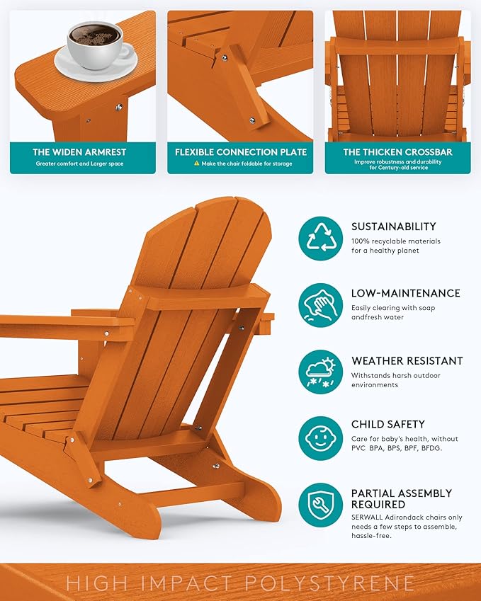 SERWALL Adirondack Chair Set of 6 - Photo 5