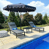 PURPLE LEAF Outdoor Tanning Lounge Chair Set with Face Hole Adjustable Reclining Chairs for Poolside Beach Wheels - Photo 1