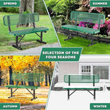 Heavy-Duty Park Bench for Outside - Black Coated Outdoor Furniture Steel Bench - Photo 7