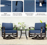 Kurapika 5 Pieces Patio Furniture Set, Outdoor Aluminum Swivel Gliders Rocker - Photo 6