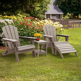 IVY&LANE Outdoor Adirondack Ottoman | Folding | HDPE Wood Grain | Desert Brown | All Weather - Photo 2