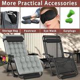 Oversized Zero Gravity Chair with Cushion XXL, 33In Padded Lounge Chair, Recliner Camping Chair W/Full-Alu Alloy Lock - Photo 4