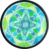 HONGLAND Mosaic Outdoor Side Table, 14" Round Patio Side Table, Mosaic Plant Stand, End Table W/Storage Shelf - Photo 4
