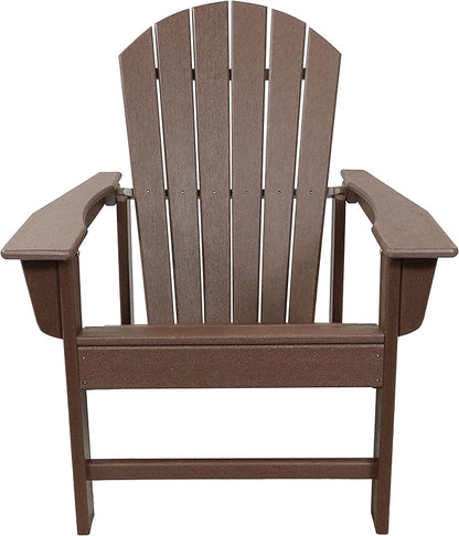Sunnydaze All-Weather Upright Adirondack Chair - for Patio or Yard - 300-Pound Capacity - 38.25-Inch - Brown