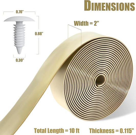 Vinyl Straps for Patio Chair Repair Kit 2'' Wide 10 Ft Long Replacement Straps + 10 Free Rivets for Outdoor Lawn Furniture Chaise Lounge Repair (Driftwood)