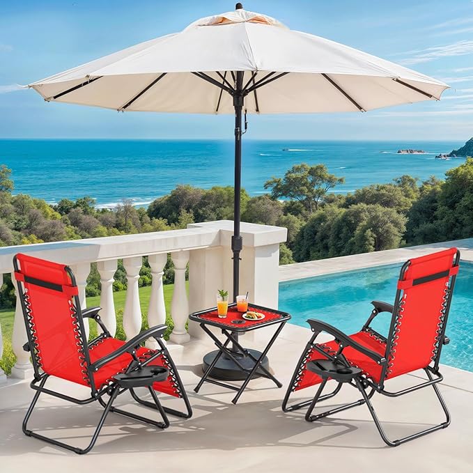 Magshion Folding Zero Gravity Chairs Set of 2, Outdoor Reclining Camping Chairs - Photo 2