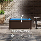 Outsunny Outdoor Wicker Storage Bench Deck Box - Photo 7