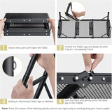Anbte Folding Grill Table, 3ft Tri-Fold Aluminum Folding Table Adjustable Height Max 27.5" Grill Table with Mesh Desktop - Photo 9