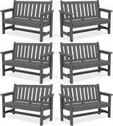SERWALL Outdoor Bench, HDPE Outdoor Benches Weatherproof, 2-Person Garden Bench with 660 lbs Weight Capacity - Photo 1